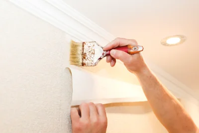 Pose de papier peint dans l'Orne — revêtements muraux et toiles de verre